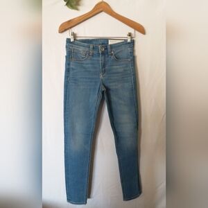 Rag & Bone High Waisted High Rise Skinny Blue Denim Jeans Size 25